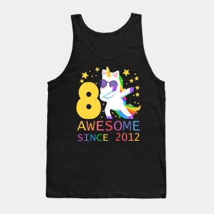 8 Years Old 8th Birthday Unicorn Dabbing Shirt Girl Party Tank Top